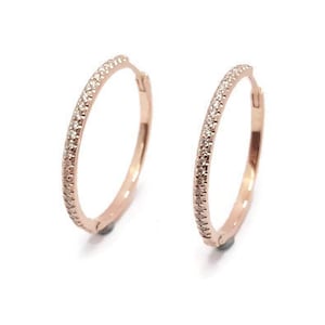 Pave diamonds 14k gold huggie hinged hoop earring cuff, Large size 25mm Outer x 21mm Inner Diameter (Cartilage Helix Tragus Piercings)
