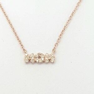 Dainty pave diamonds Mom  necklace, 14K rose gold mom pendant setting with diamonds, minimalistic, anniversray day, birth, birthday