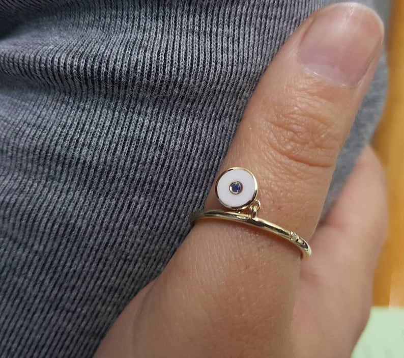 evil eye enamel ring
