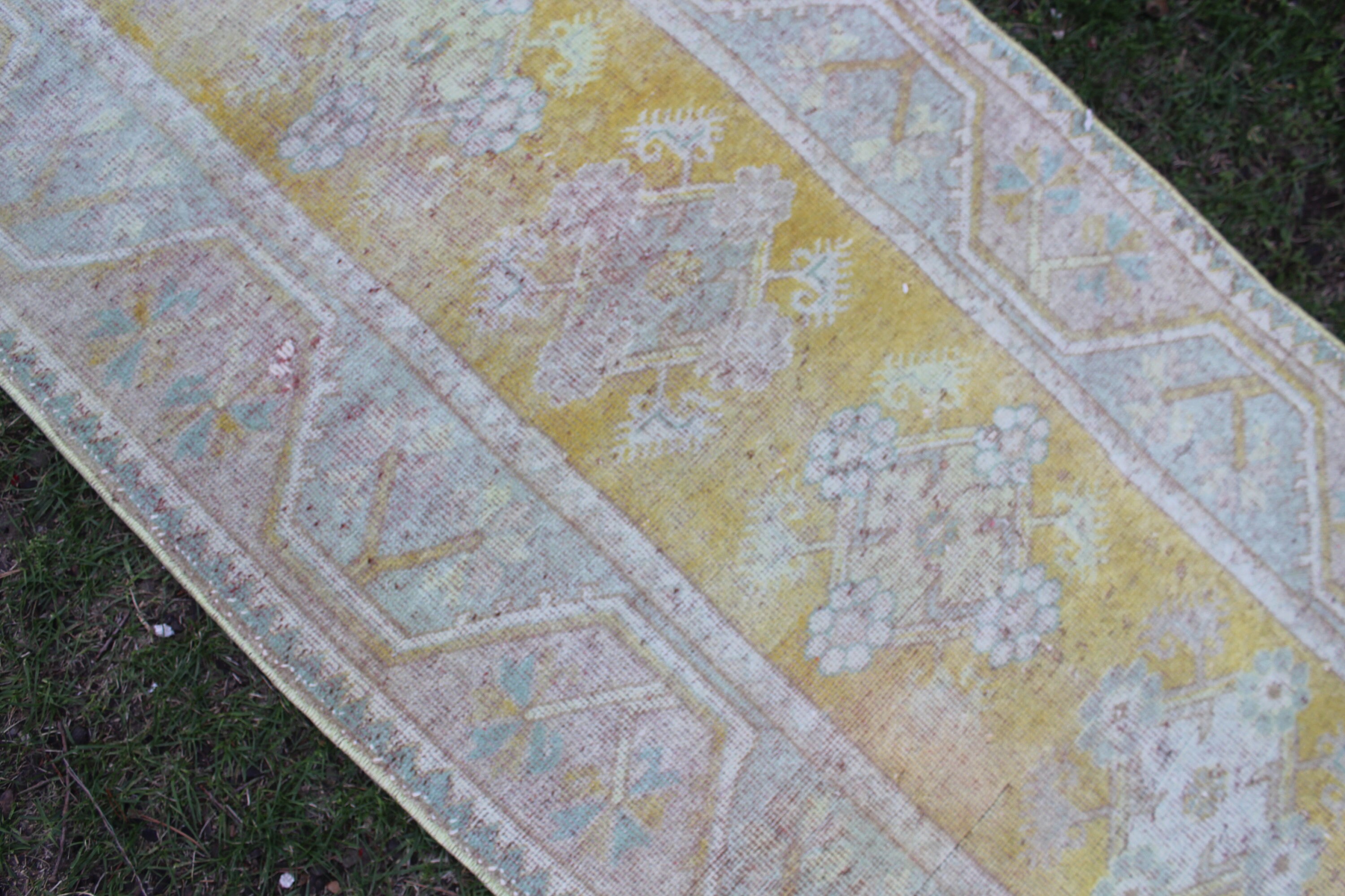 Turkish Runner Rug Vintage Handmade Decorative Oushak Rug Etsy