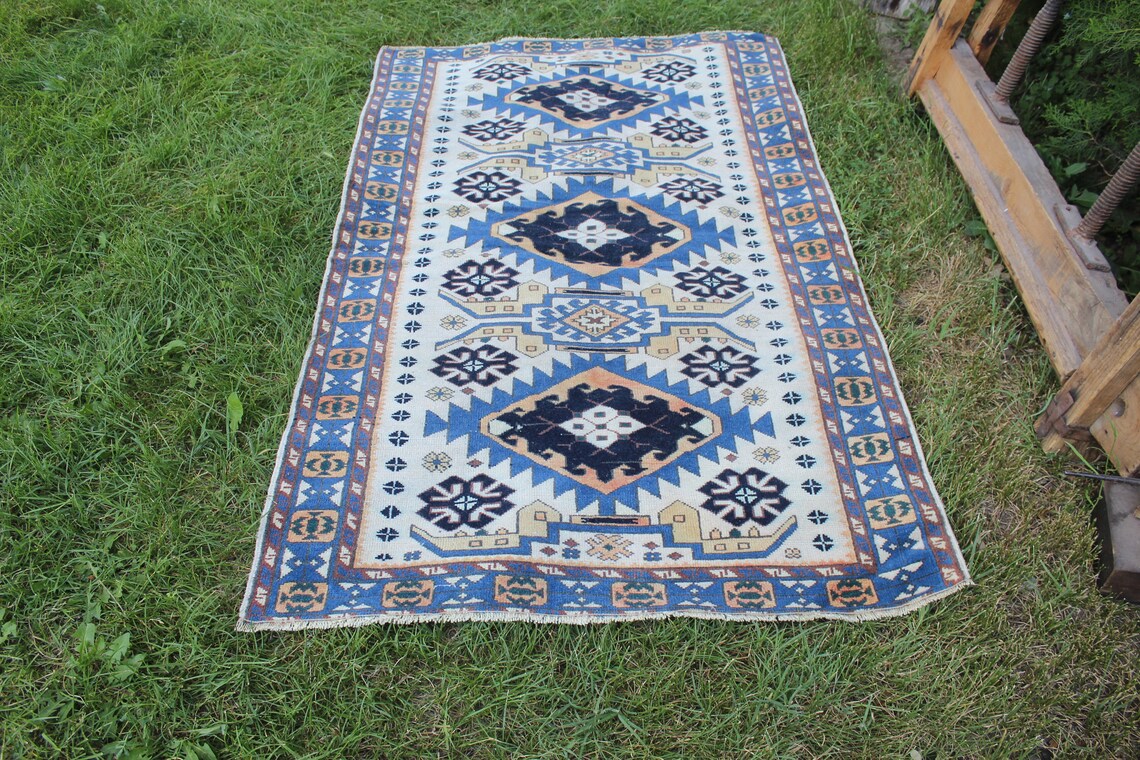 Turkish Rug Vintage Handmade Nursery Oushak Rug Anatolian Etsy
