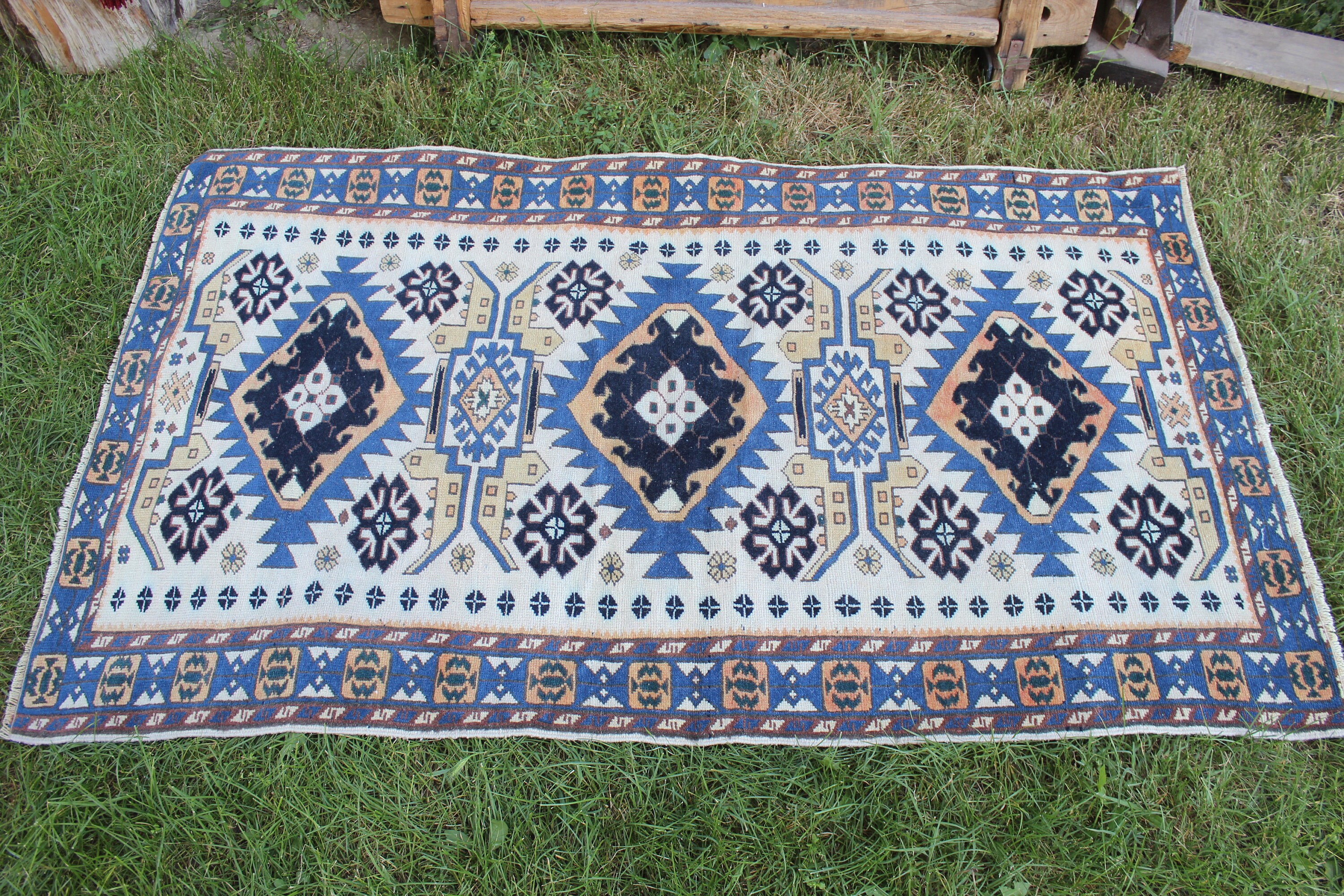 Turkish Rug Vintage Handmade Nursery Oushak Rug Anatolian Etsy