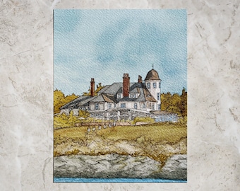 Castle Hill Inn; Newport, Rhode Island Wedding Venue Portrait; Seaside Newport, RI Art Print