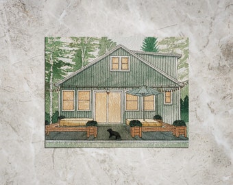 Custom Watercolor House Painting