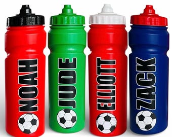Personalised - Any Name - Kids Leak Free Football 750 ml Water / Drinks Bottle - Ideal Gift for School, World Cup, Euros