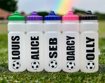 Personalised - Any Name - Kids Leak Free Football 750 ml Water / Drinks Bottle - Ideal Gift for School, World Cup, Euros