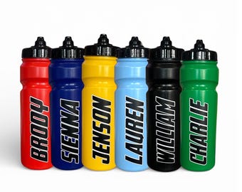 Personalised - Any Name - Kids Leak Free Coloured 750 ml Water / Drinks Bottle - Ideal Gift for School, College, Sports