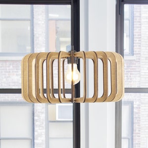 Small geometric ceiling light - Made in Europe,  Scandinavian light shade, wood pendant light modern chandelier , dining light, steam punk