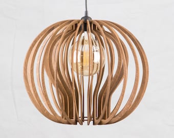 Round NORDIC style ceiling light, wood pedant lights, chandalier lighting, pendant light, wood ceiling lamp, geometric Lamp, dining light