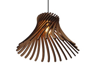 Lumière pendante en bois faite à la main | Lampe suspendue moderne | Plafonnier | Lustre en bois | Lampe suspendue | Lustre en bois | Luminaire design