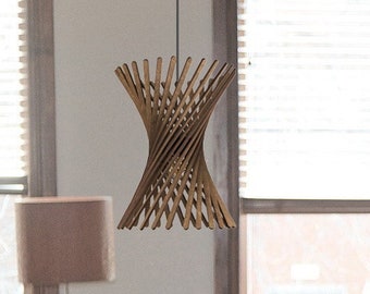 Handmade Birch Wood Pendant Light: Modern Hanging Lamp
