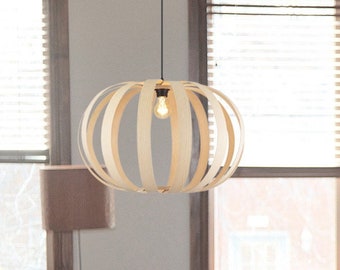 Grande suspension en bois | Lampe suspendue moderne | Plafonnier | Lustre en bois | Lampe suspendue | Éclairage de lustre en bois | Plafonnier