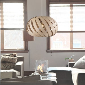 Oak wood Large ceiling lamp 65cm Modern Pendant Light | Ceiling Light | Wood Chandelier | Hanging Lamp | Wood Chandelier Lighting
