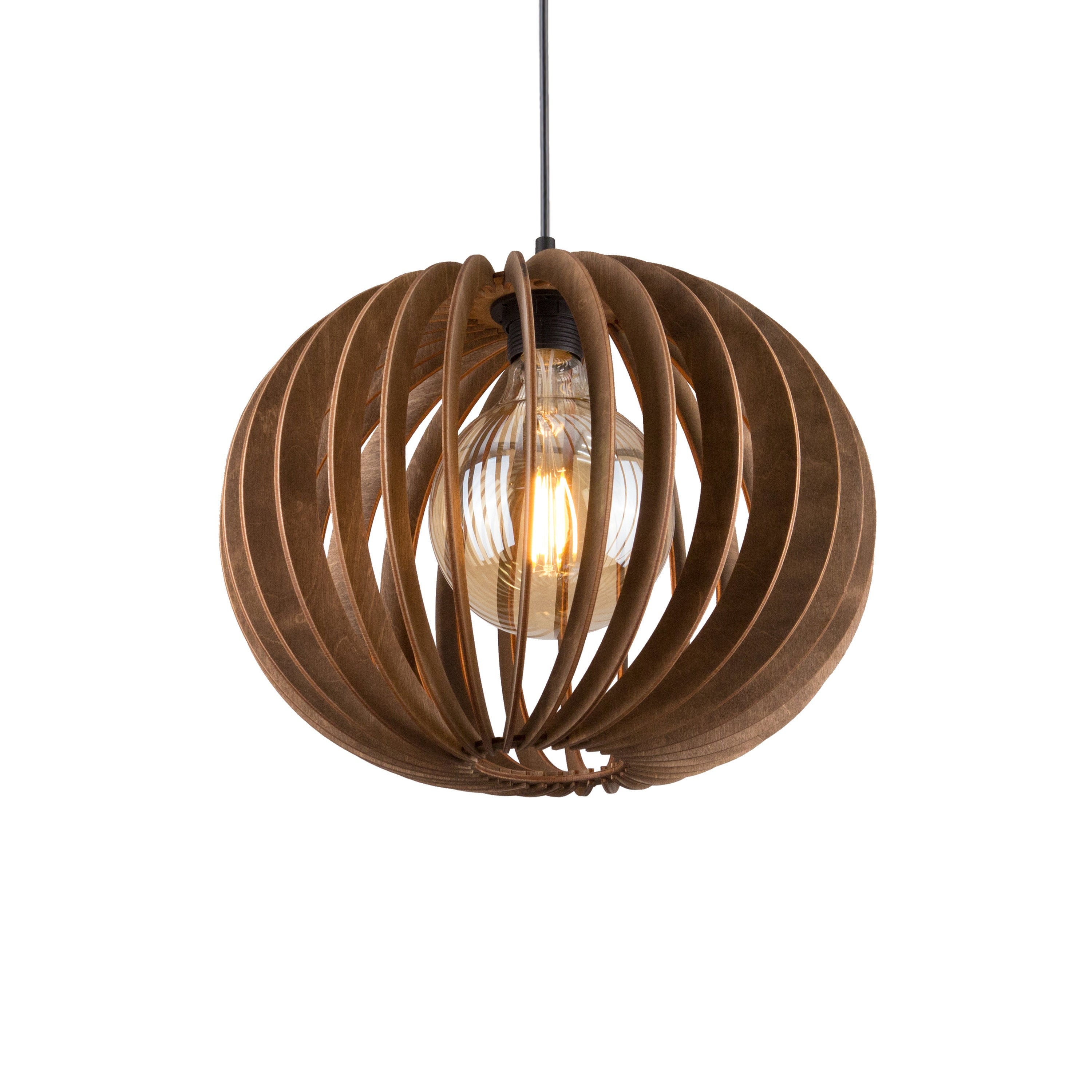 Round Wooden Lamp in Multiple Sizes lamp Fixture Dining Light