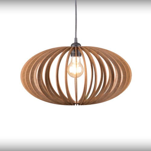 Plafonnier ELSA, lampe à suspension, abat-jour en bois, luminaire, lampe de salle à manger, lampe à suspension, design nordique, lustre, lampe à pied