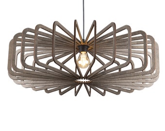 Modern pedant light, 70cm/27.5inch, light fixture, pendelleuchte holz, hanglamp hout, lampe suspension, chandelier lighting, dining light,