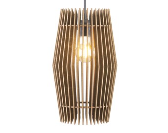 Nordic Wooden Hanging Lamp: Modern Wood Slat Ceiling Light