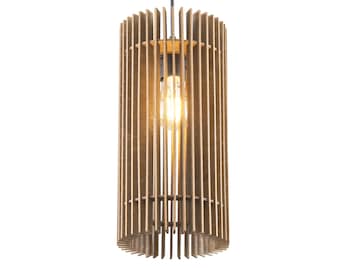 Minimalist Wood Slat Ceiling Light: Nordic Style Hanging Lamp