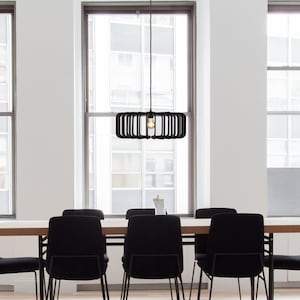 500mm Geometric Wood Ceiling Light: Scandinavian Hanging Lamp image 3