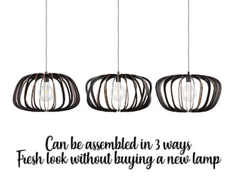 Scandinavian pendant, wooden pendant shade,  lamp, modern pendant light, geometric lamp, wooden shade ,dining light, modern light, nordic