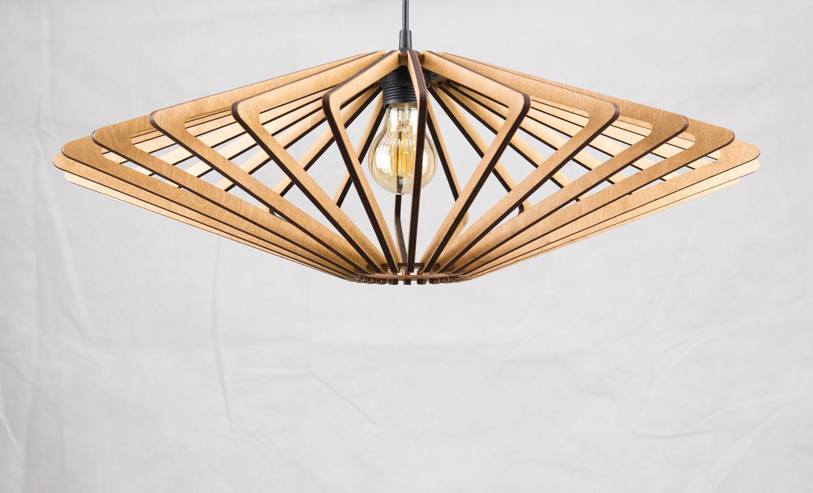 Geometric Wooden Ceiling Light Wood Pedant Lights Chandalier Etsy