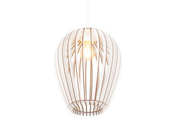 Lámpara de techo colgante geométrica de madera - Lámpara Benorse PILE