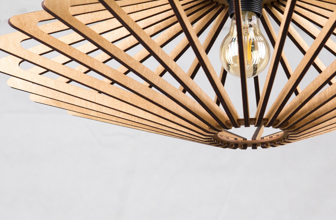 Geometric Wooden Ceiling Light Wood Pedant Lights Chandalier Etsy