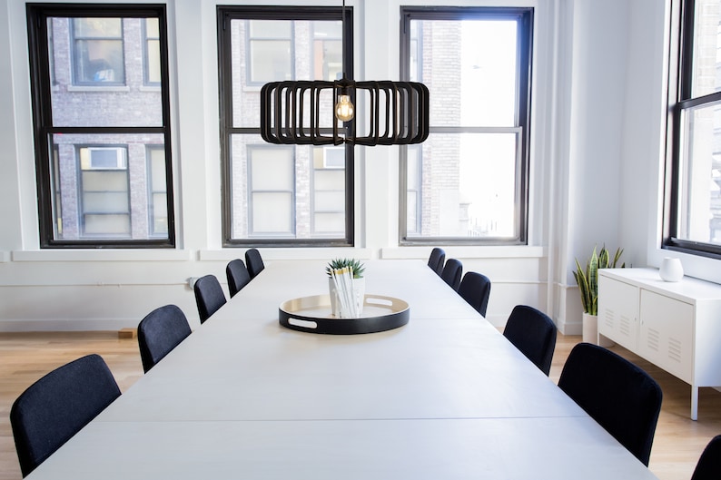 500mm Geometric Wood Ceiling Light: Scandinavian Hanging Lamp image 2