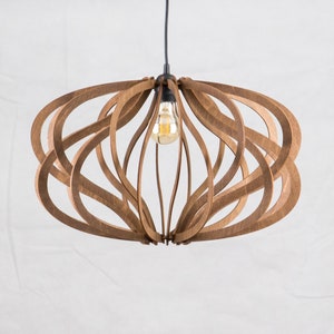 Deckenleuchte aus Holz, skandinavischer Lichtschirm, Lampenfassung, Speiseleuchte, Hängelampe, Kronleuchter, Speiseleuchte, geometrische Lampe Bild 1