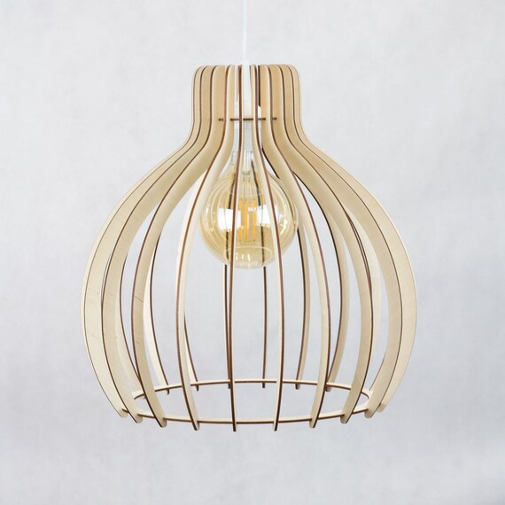 Large Pear Shaped Lamp Ceiling Light Shade Wooden Geometric Spotlight Pedant Lighting Scandinavian Design