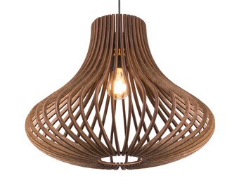 Nordic Wood Ceiling Light: Modern Wooden Hanging Lamp