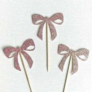 Bow Cupcake Toppers, Girl Cupcake Toppers, Baby Girl Cupcake Toppers