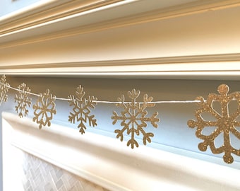 Snowflake Garland, Christmas Garland, Winter Garland