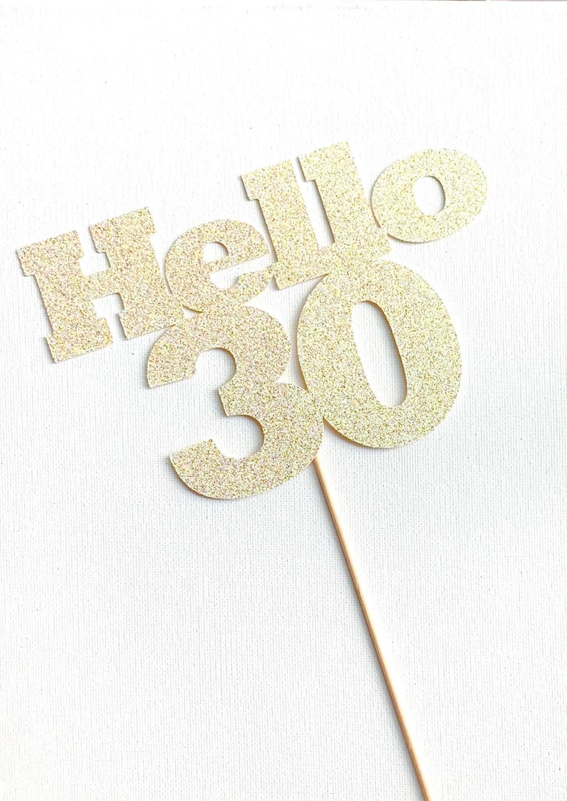Hello 30 Cake Topper Birthday Cake Topper | Etsy