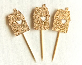 Housewarming Cupcake Toppers, House Cupcake Toppers, Home Cupcake Toppers