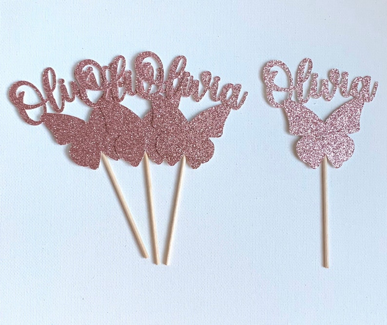 Personalized Butterfly Cupcake Toppers Etsy