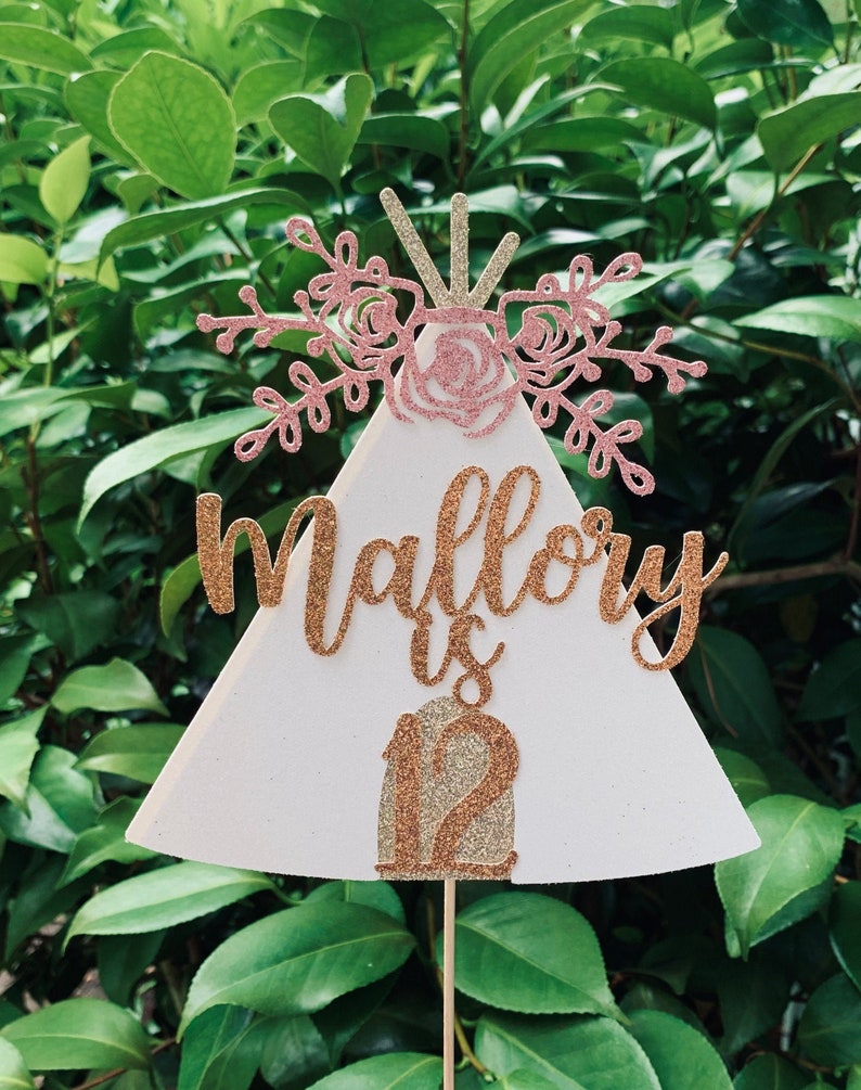 Boho Chic Cake Topper Camping Cake Topper Teepee Cake Topper Boho Cake Topper