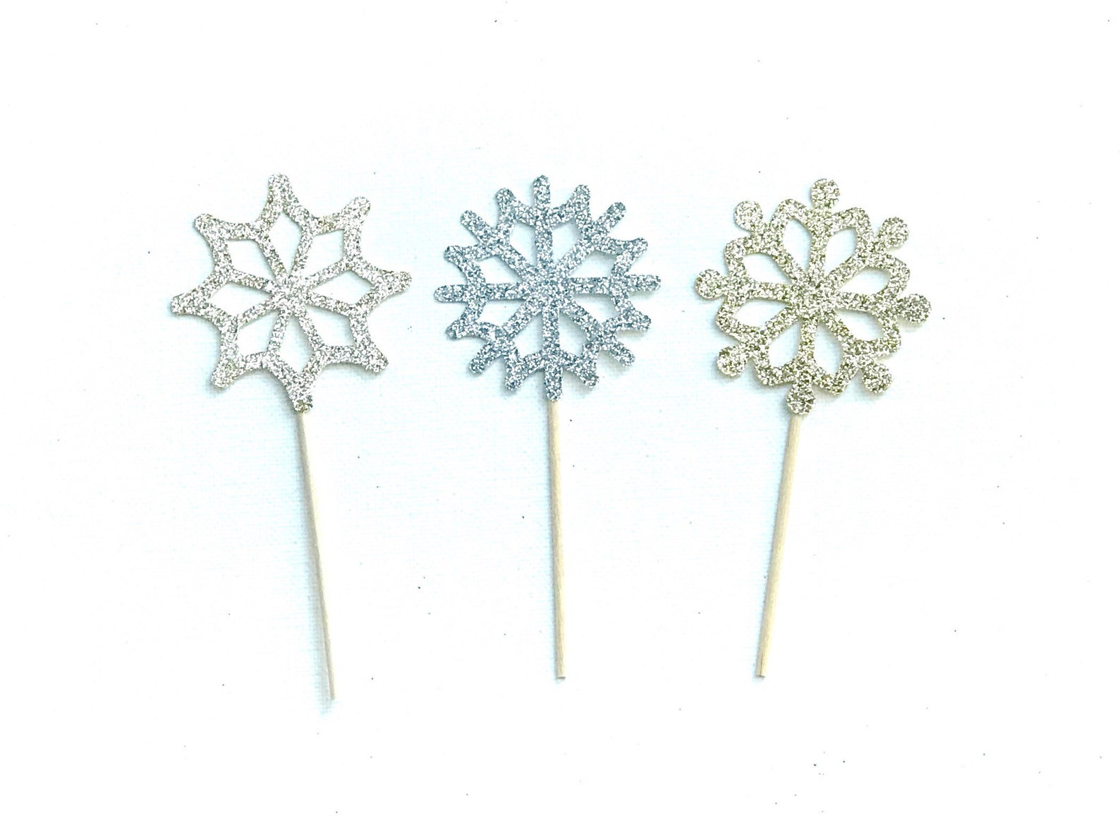 Snowflake Cupcake Toppers Etsy