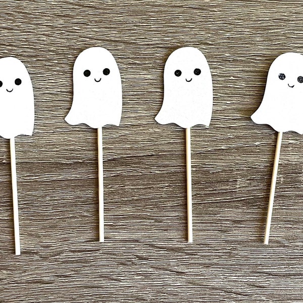 Ghost Cupcake Toppers, Halloween Cupcake Toppers