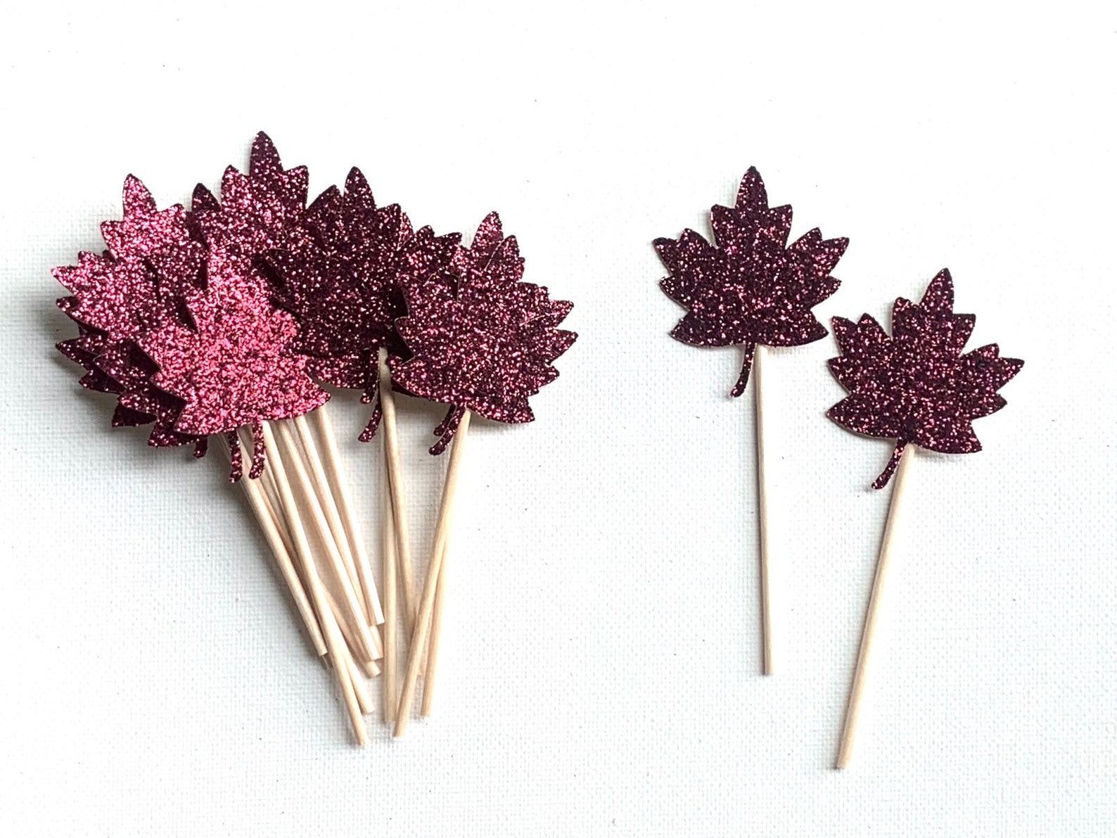 Fall Leaf Cupcake Toppers Leaf Cupcake Toppers Fall Cupcake Etsy