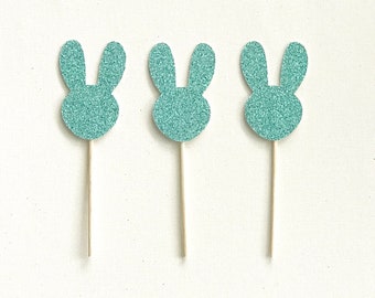 Bunny Cupcake Toppers, Easter Cupcake Toppers, Bunny Birthday Cupcake Toppers