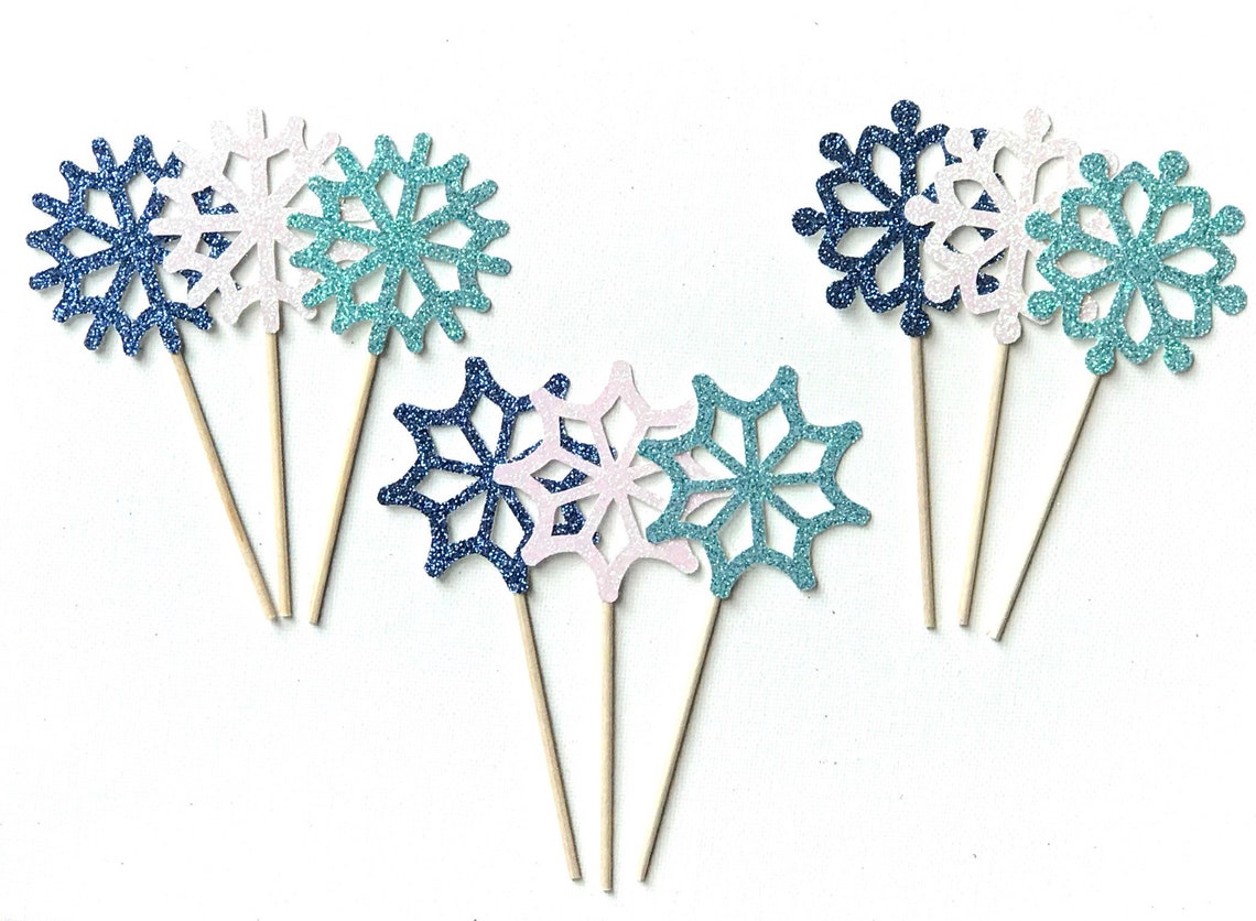 Snowflake Cupcake Toppers Etsy