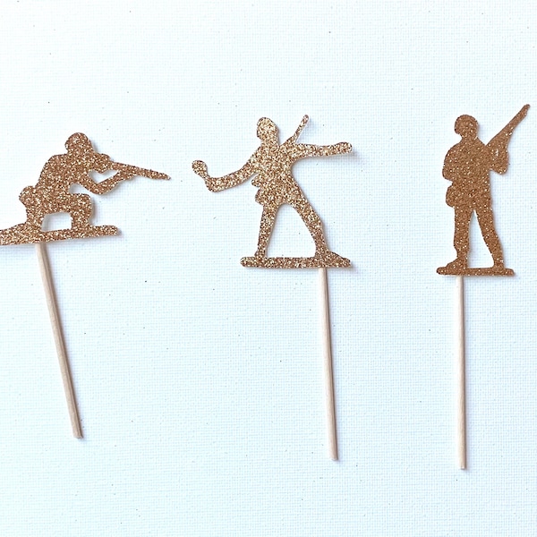 Army Guy Cupcake Toppers, Army Guys Cupcake Topper