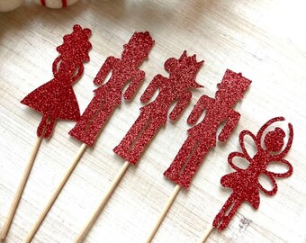 Christmas Cupcake Toppers, Nutcracker Cupcake Toppers, Holiday Cupcake Toppers