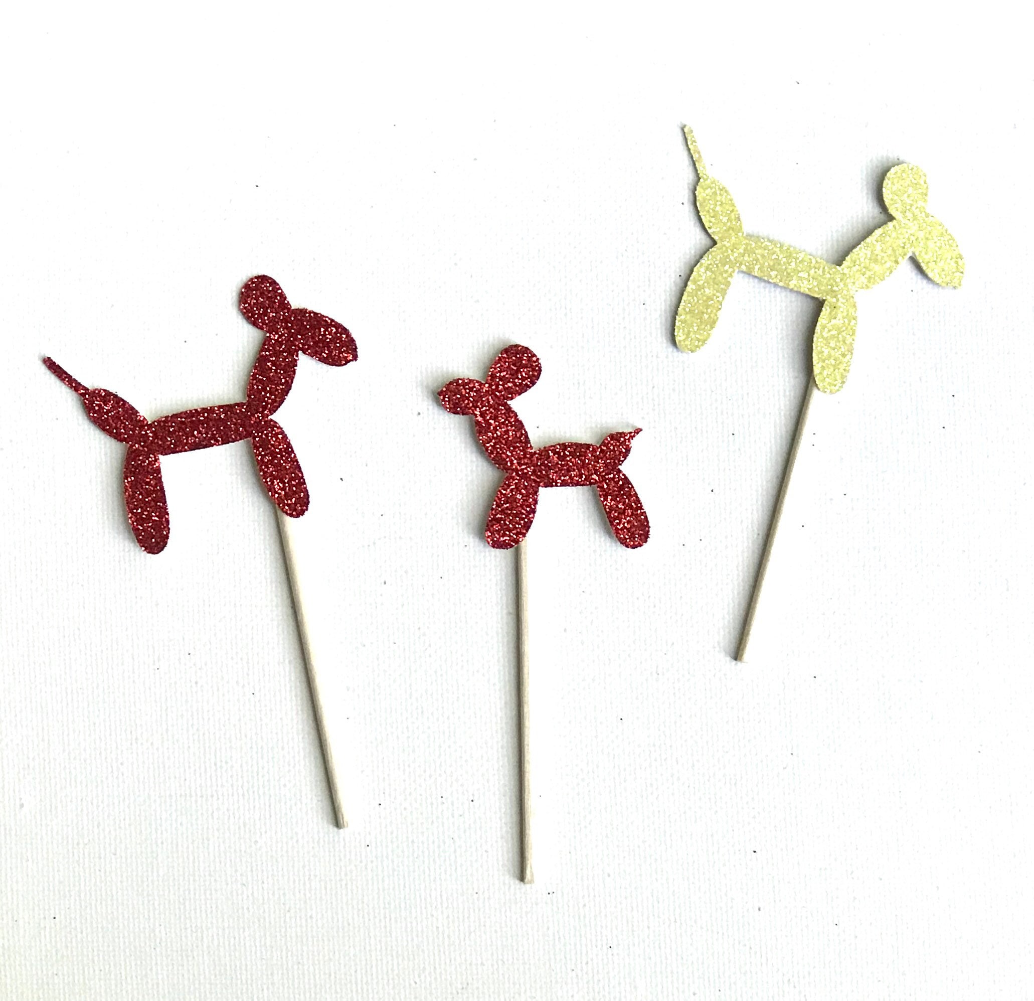 Balloon Animal Cupcake Toppers Circus Cupcake Toppers Etsy