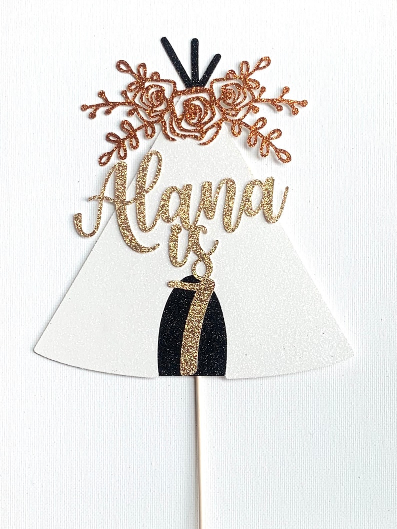 Boho Chic Cake Topper Camping Cake Topper Teepee Cake Topper Boho Cake Topper