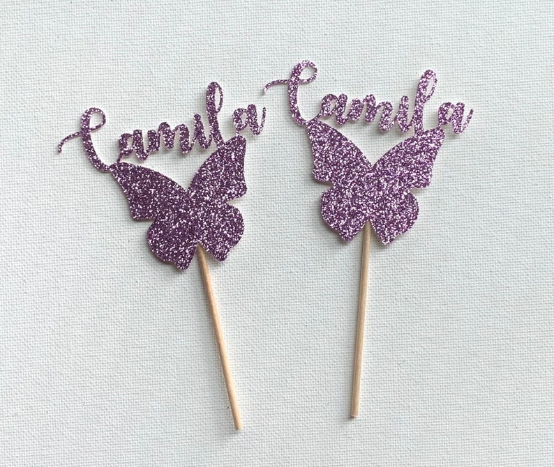 Personalized Butterfly Cupcake Toppers Etsy