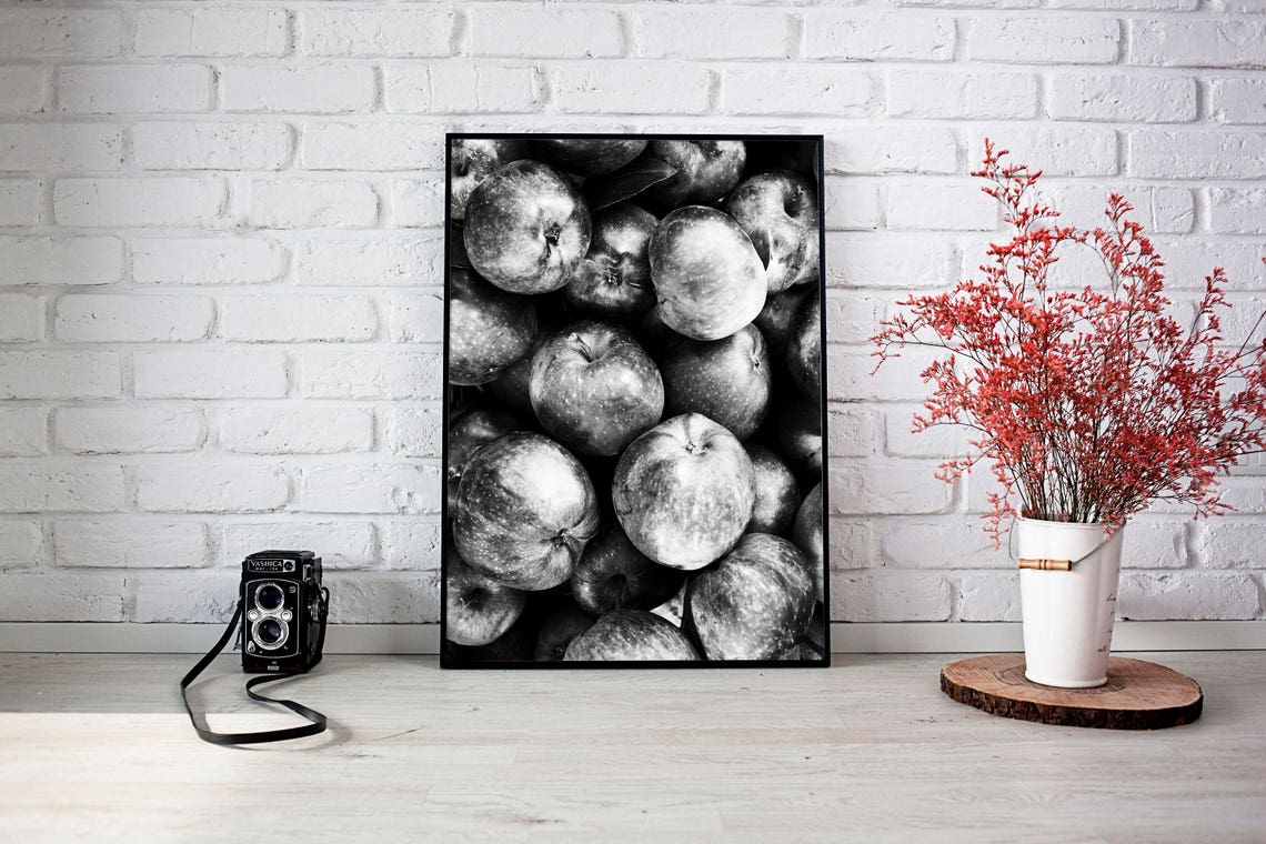 Apples Print Printable Kitchen Wall Art Kitchen Decor Food Etsy
