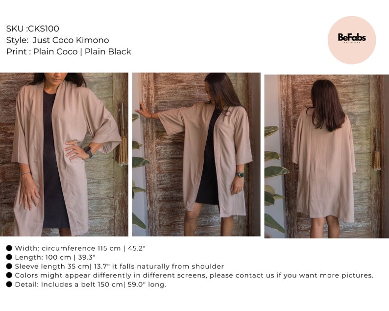 Coco Kimono-Boho Women's Long Cardigan Wrap Top Kimono Resort Wear Coworker Leaving Present zdjęcie 6