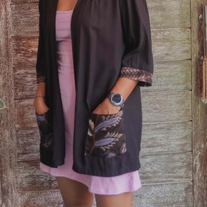 Tammy's kimono long sleeve-Flowy Rayon Cardigan Top Stylish Girlfriend Present for Summer 2